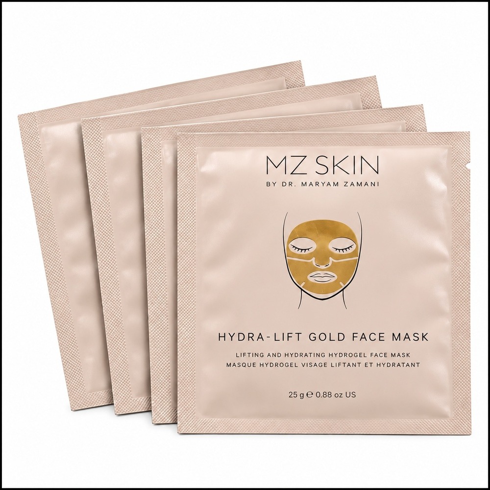 MZ Skin Hydra-Lift Gold Face Mask Set of 4 Lifting Hydrating Hydrogel Masks